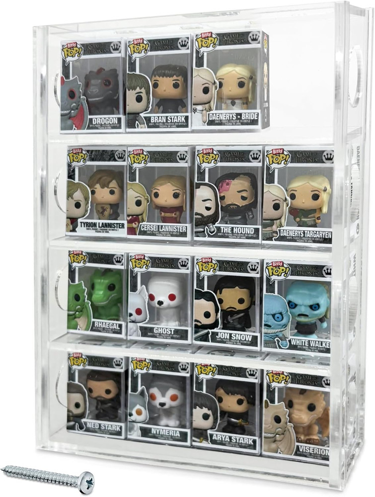 Acrylic Display Case Compatible with Funko Bitty Pop – Clear Tiered Stand for Mi