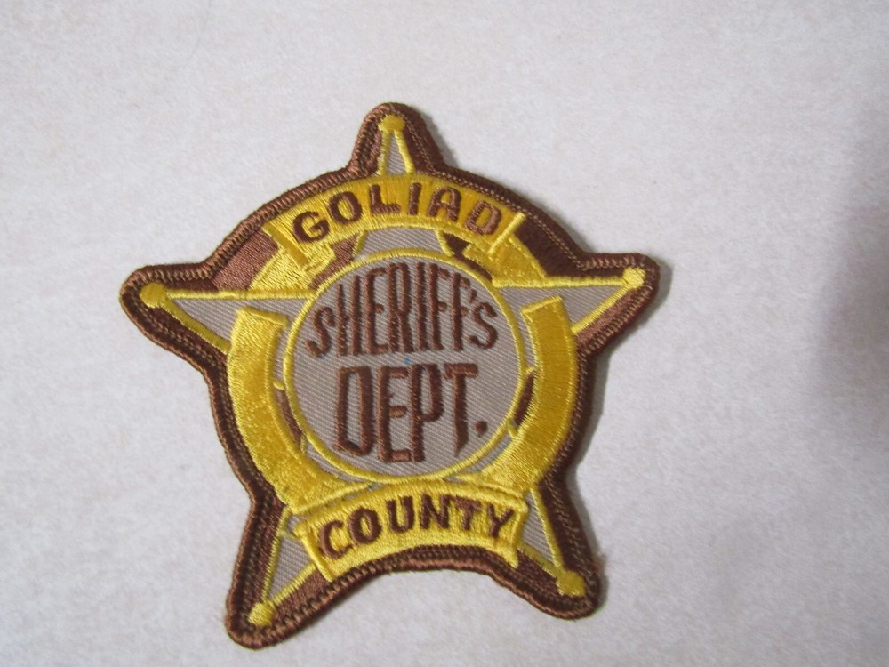 PATCH STAR SHAPE LAW ENFORCEMENT OLDER SHERIFF DEPT TEXAS COUNTY GOLIAD BROWN TR