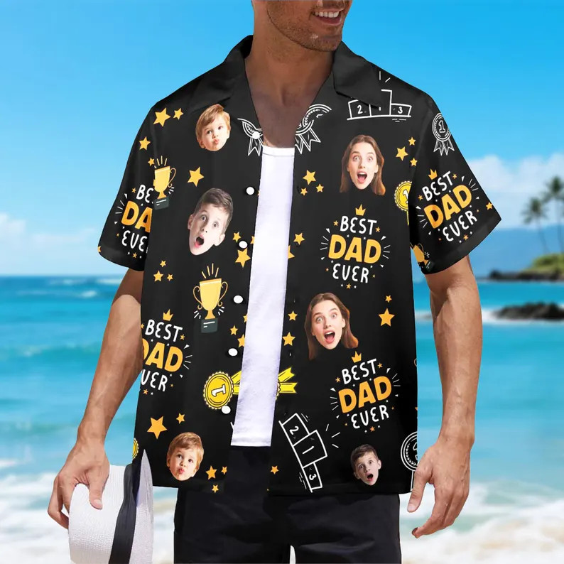 Custom Face Hawaiian Shirt Personalized Photo Funny Beach Vacation Gift
