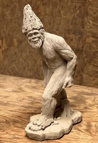 Concrete Bigfoot Statue Winter Style Art 20-Inch Standing Sasquatch Figure