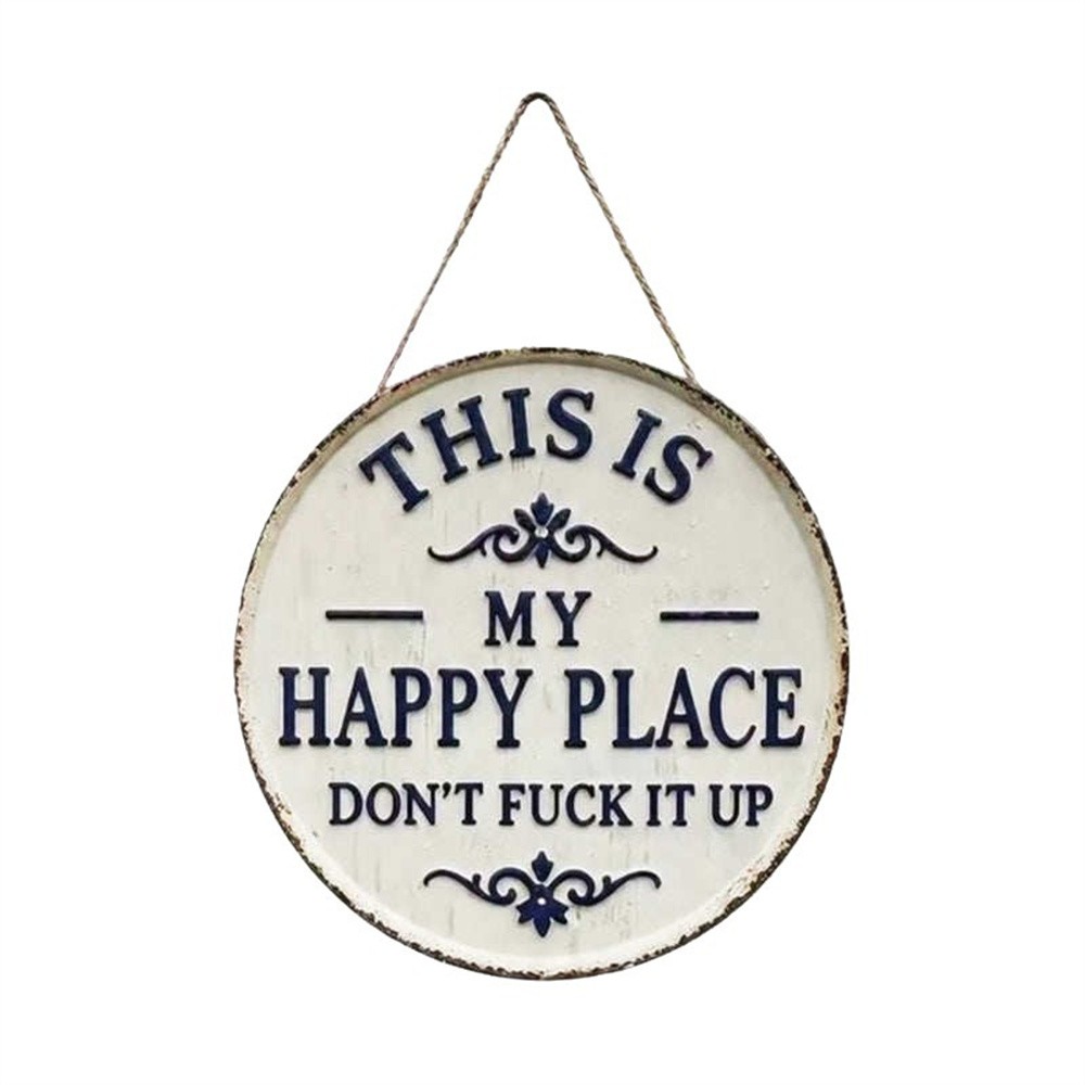 2D Flat Rustic Tin Metal Sign - Welcome Wooden Plaque Wall Décor Farmhouse