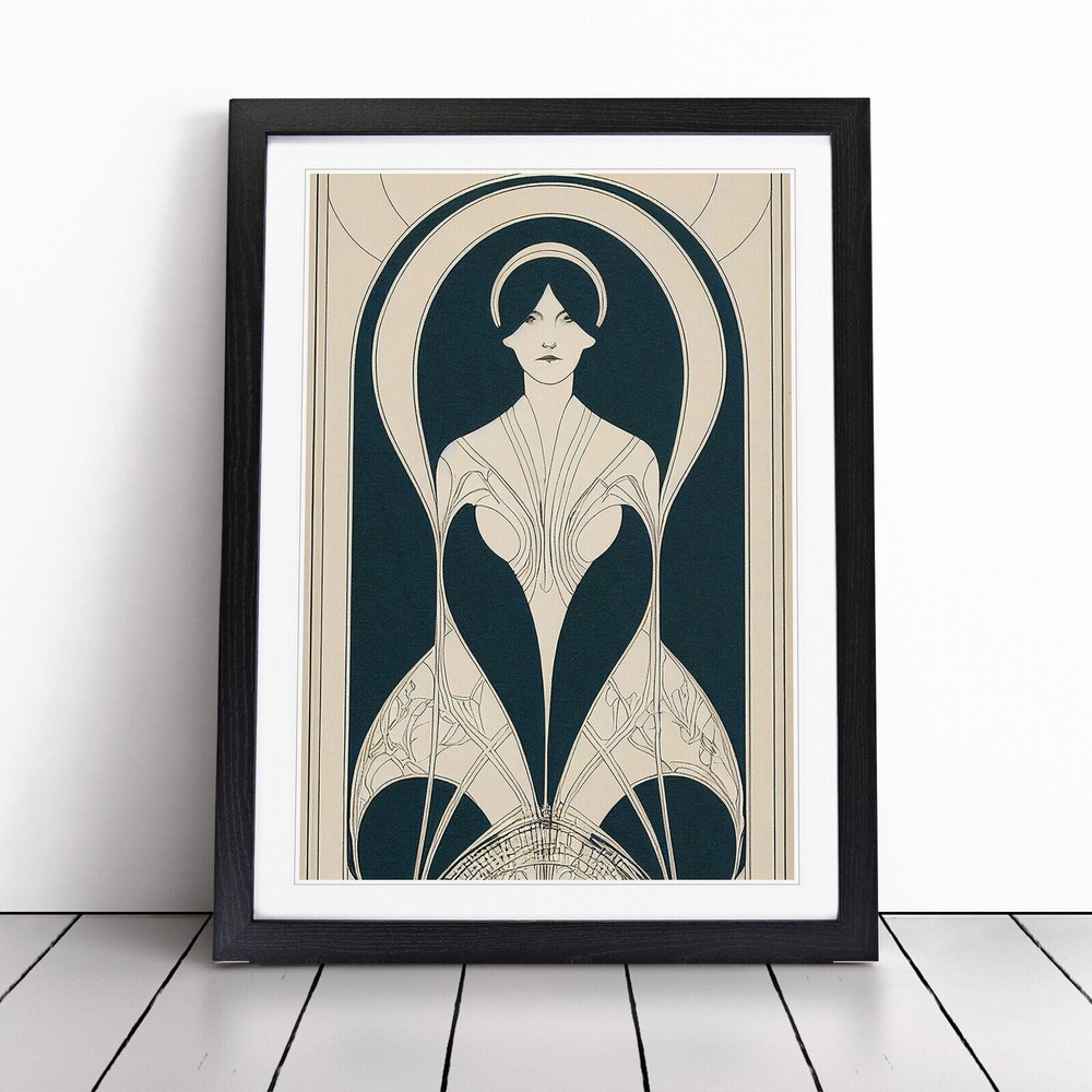 Woman Art Nouveau Wall Art Print Framed Picture Poster Decor Living Room