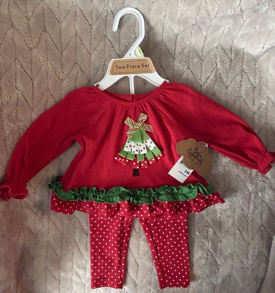 Baby Girl Christmas Outfit 2 Piece Set 3 Months  Brand New With Tags