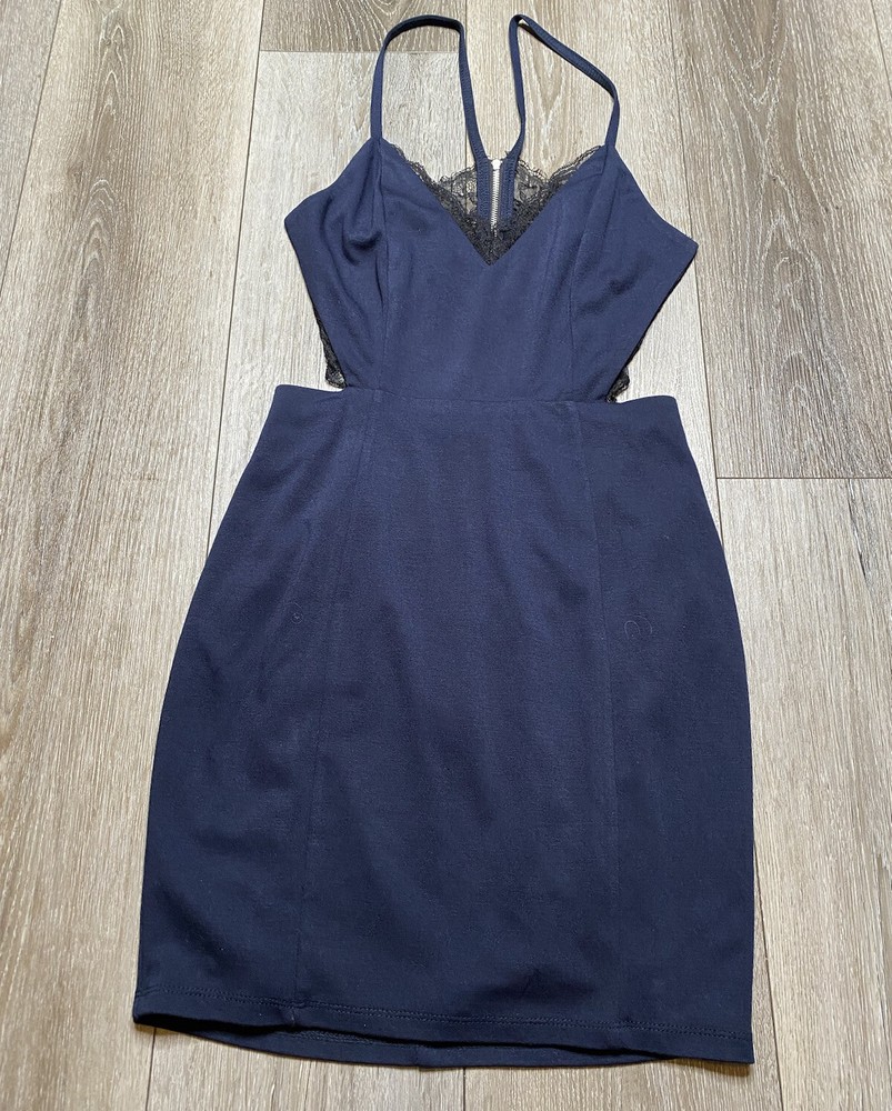 Lulu’s Women’s Navy Blue Open Back Bodycon Dress