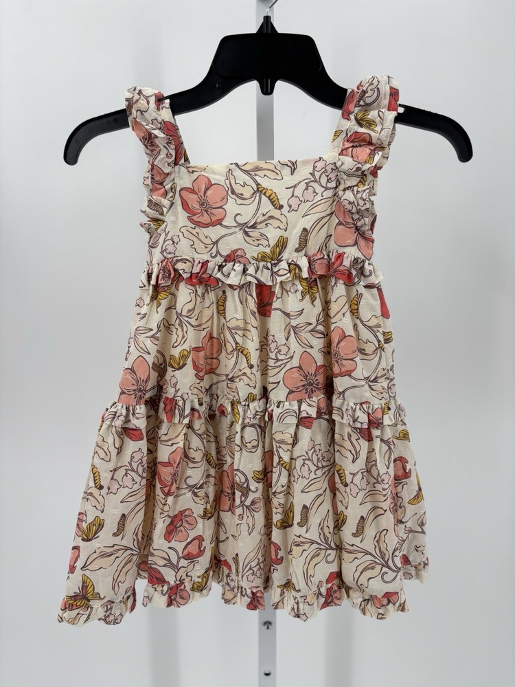 Happily Grey Kids Floral Dress Girls Size 4T Sleeveless Ruffle Hem Casual Tiered