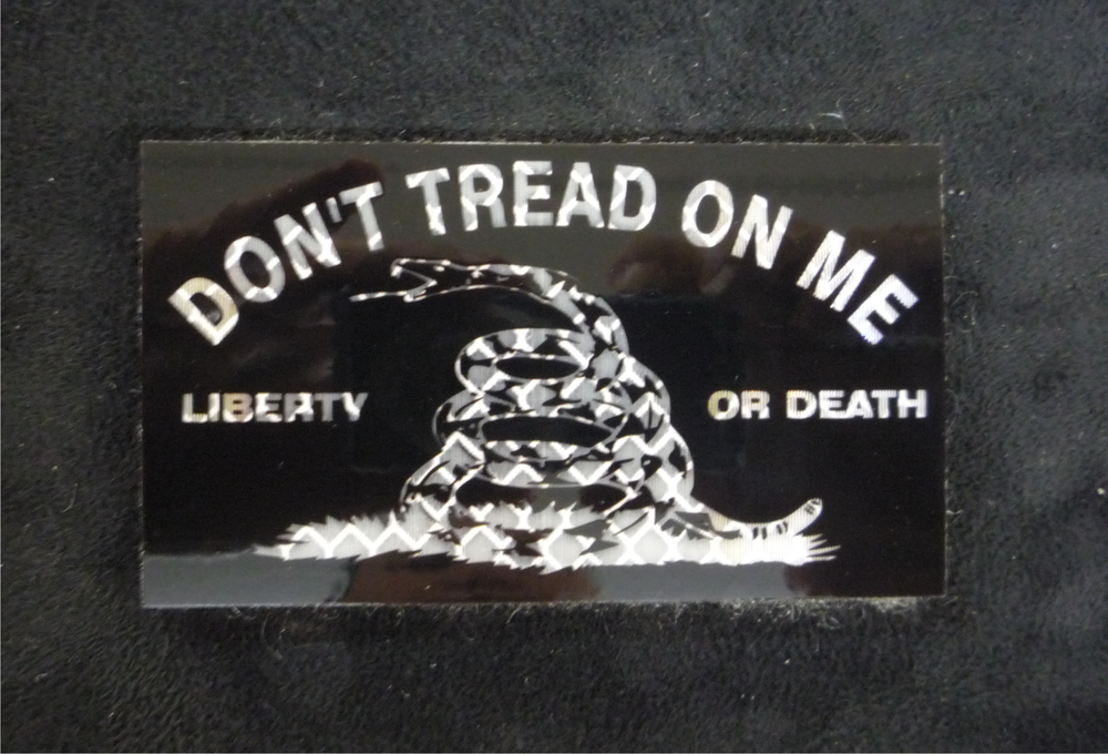 Don't Tread On Me Hi-Vis Reflective Black Patch 3.5x2 with Velcro