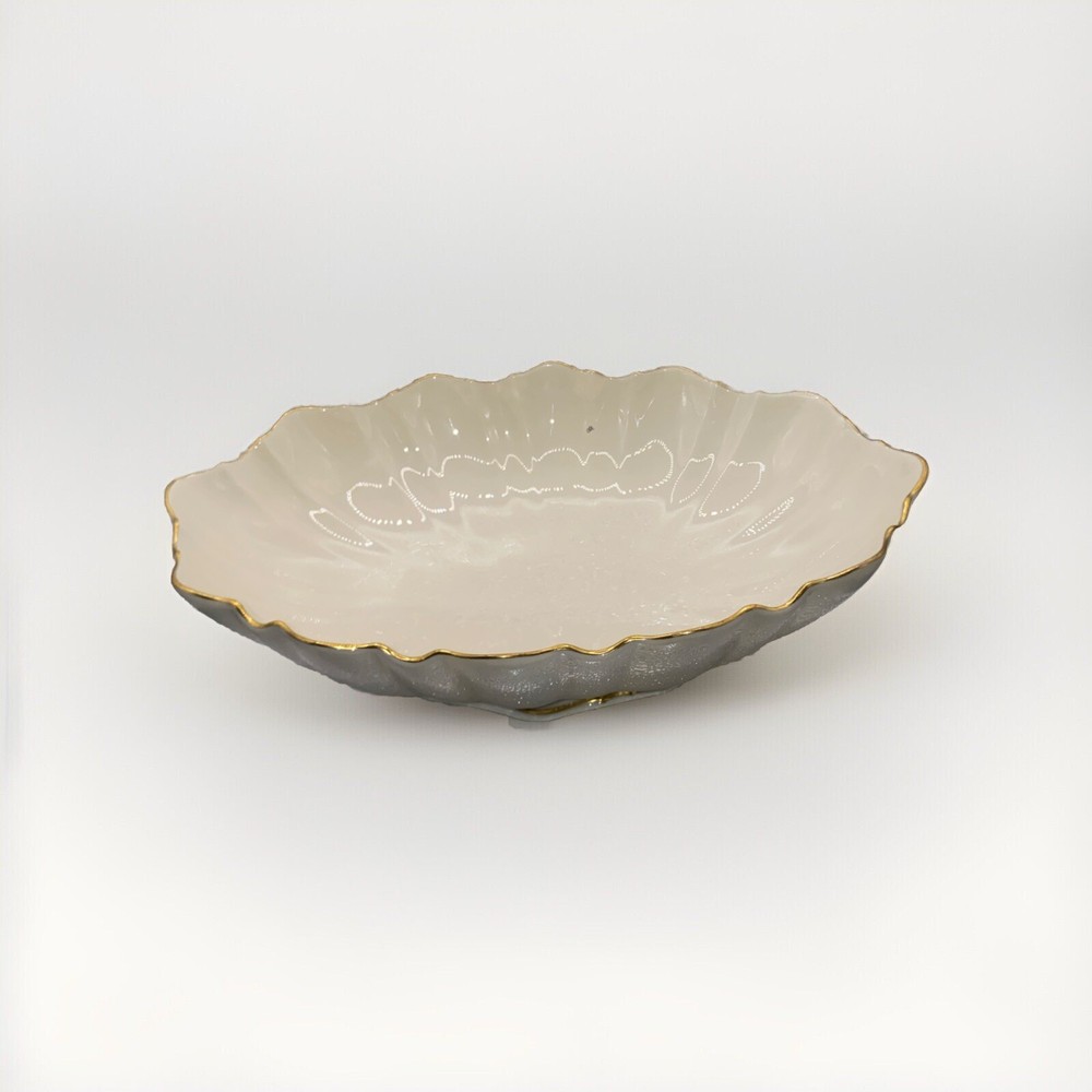 Lenox Footed Centerpiece/ Fruit Bowl Symphony Ivory Vintage 24k Gold Trim USA