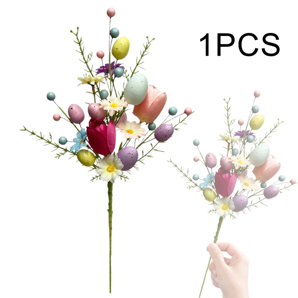 Easter Egg Stem Colorful Berries Egg Pick for Garden Centerpiece Celebration