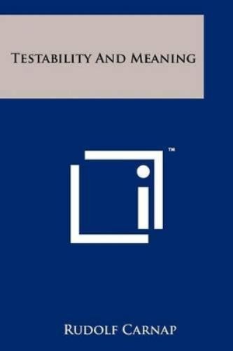 Rudolf Carnap Testability And Meaning (Paperback)Another great item from Rarewaves USA | Free delivery!