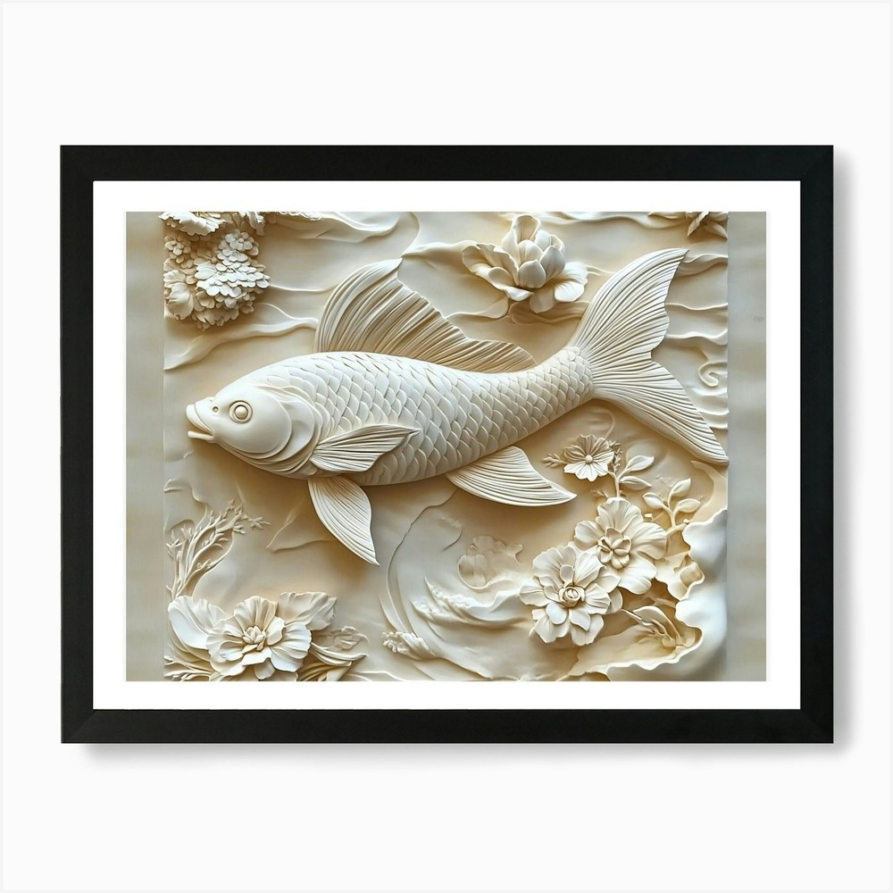 Chinese Koi Fish Art Print Framed Wall Art Poster Canvas Print Picture