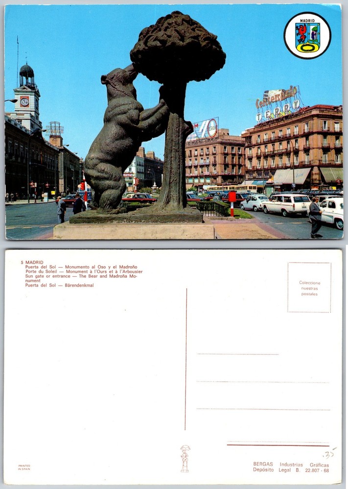 Continental Puerta Del Sol Madrid Postcard