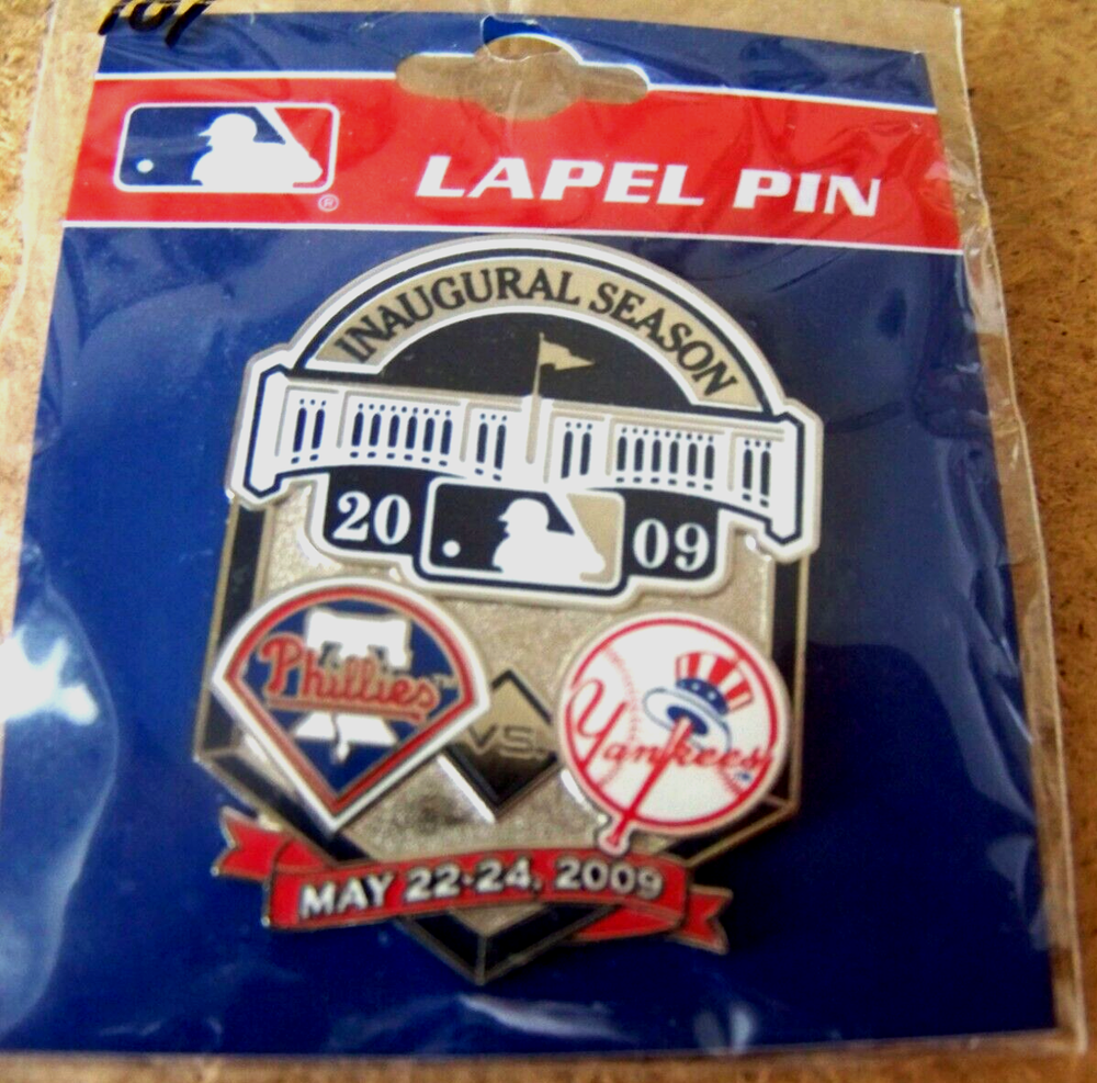 2009 Yankee Stadium 1st Ever Games Phillies Yankees pin MLB Philadelphia NY