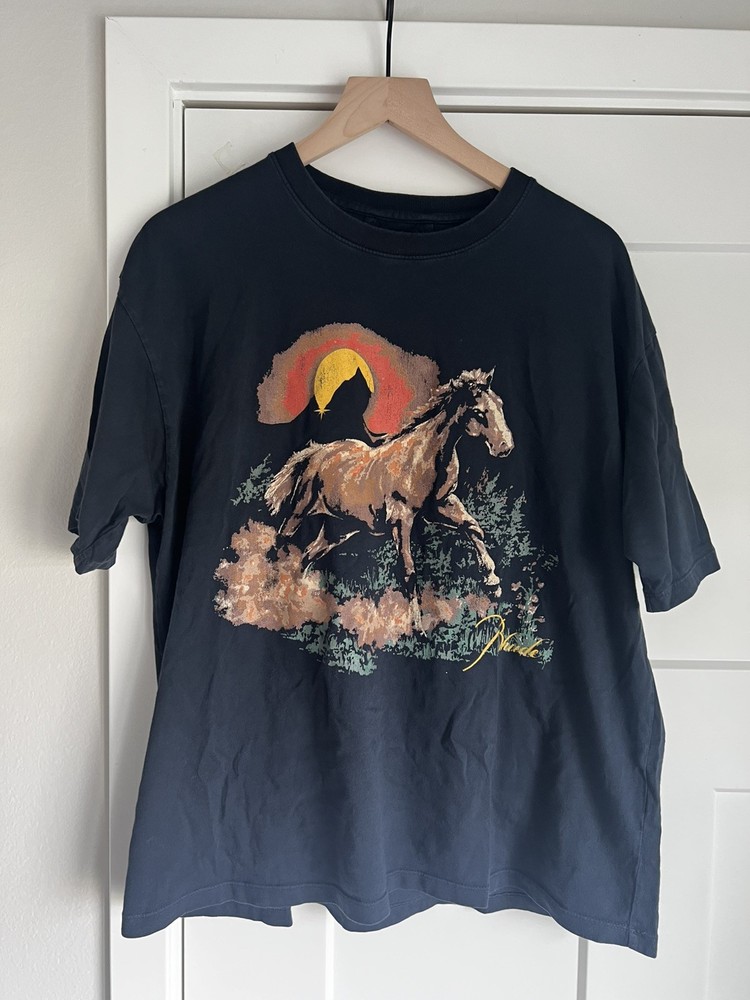 RHUDE Santo Short Sleeve Tee Men's Size M Black