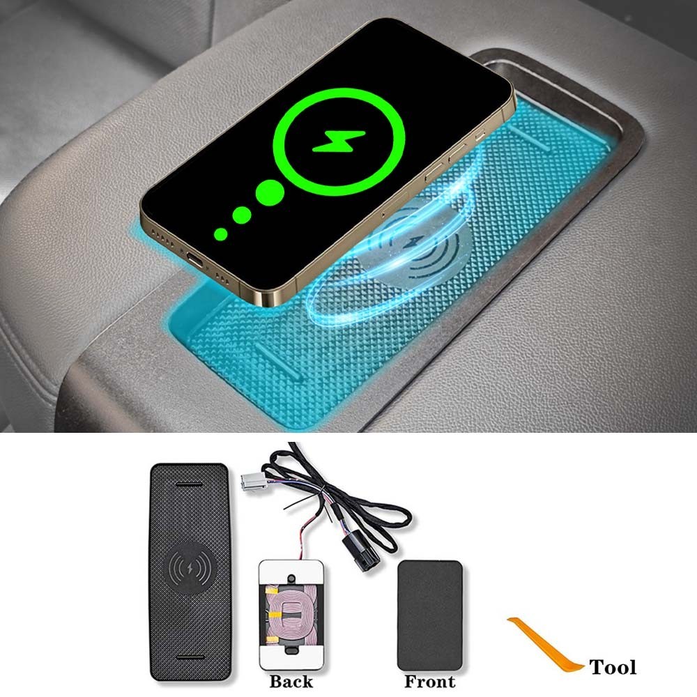 Console Armrest Lid Wireless Charging For 07-14 Silverado Avalanche/GMC Yukon