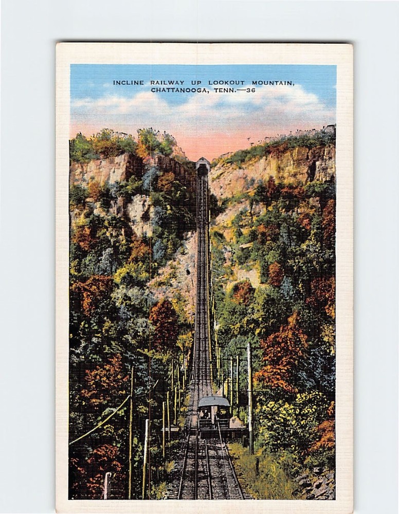 Postcard Incline Railway Up Lookout Mountain Chattanooga Tennessee USA