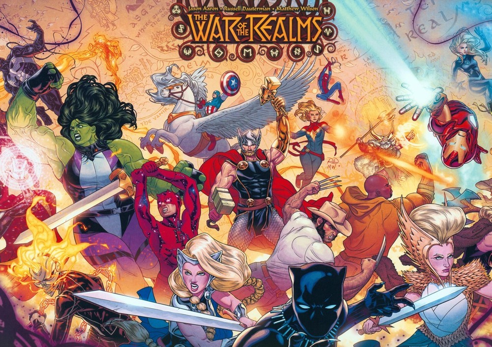 Marvel Comics Promo Art Poster War of the Realms Thor She Hulk Iron Man Avengers