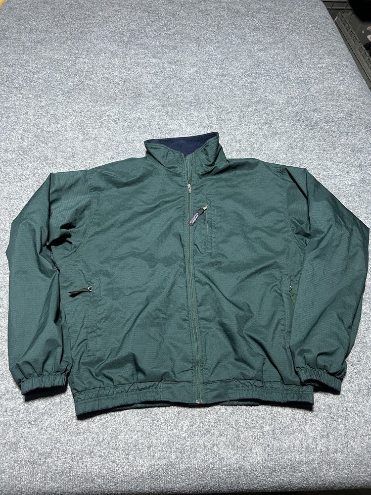 Vintage Patagonia Jacket Men's L  Dark Green Full Zip Coat Jacket 90s