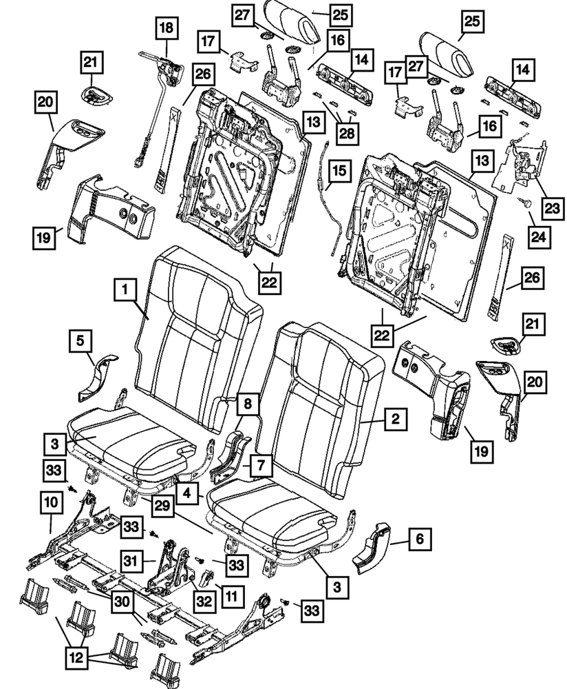 Genuine Mopar Rear Seat Cushion Cover 1FZ30BDDAA