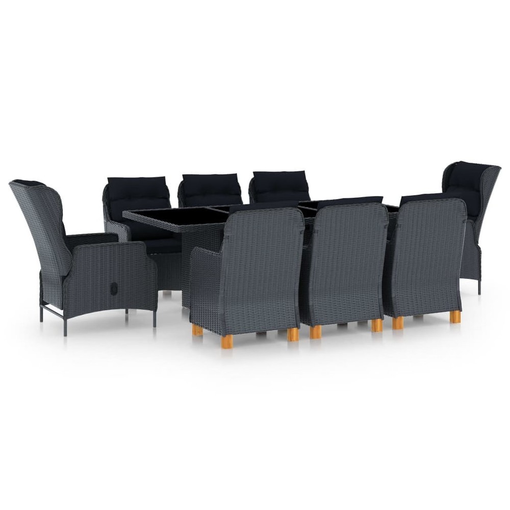 Outdoor Dining Set Dark Grey
