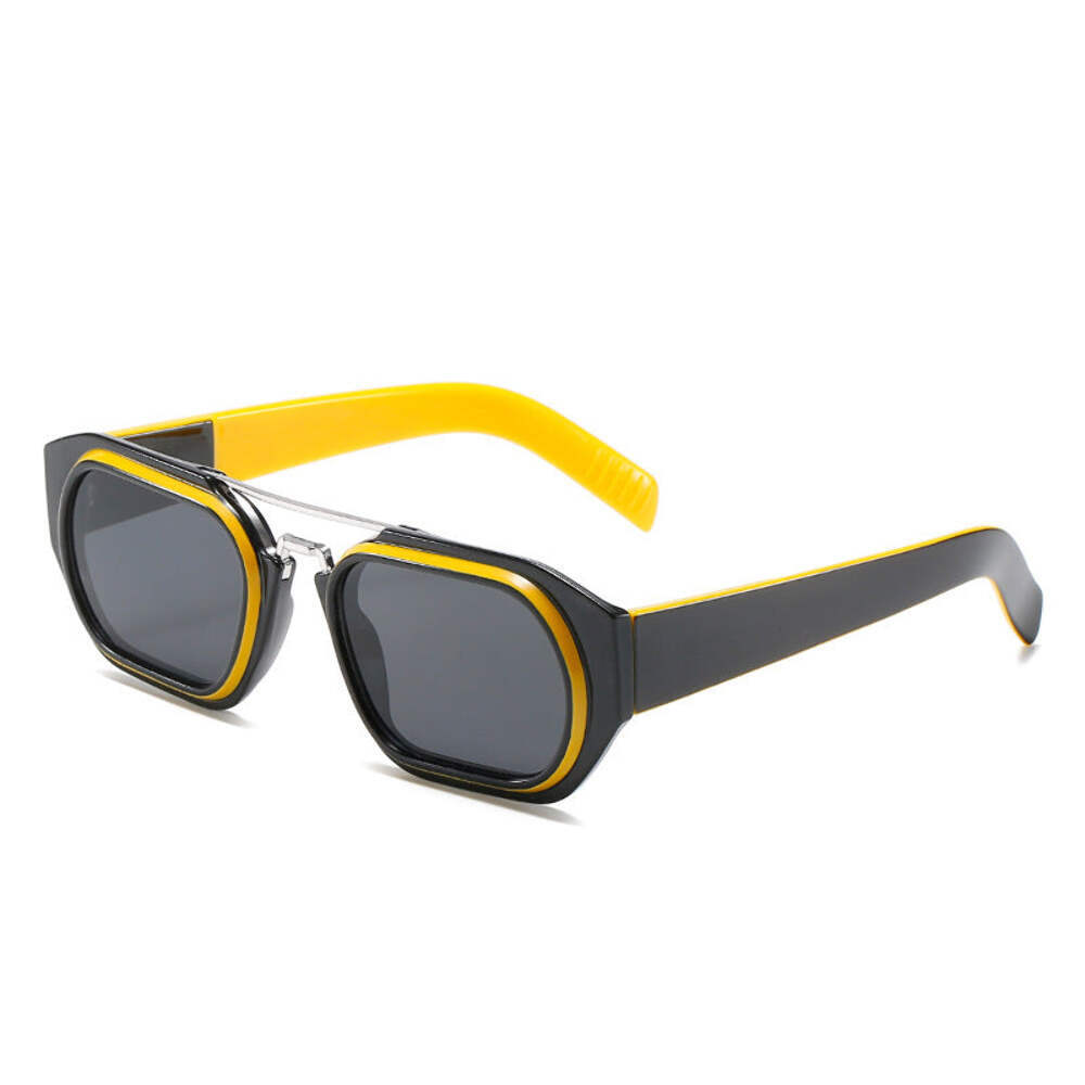 Vintage Square Sunglasses for Men, UV400 Protection, Plastic and Metal Frame wit