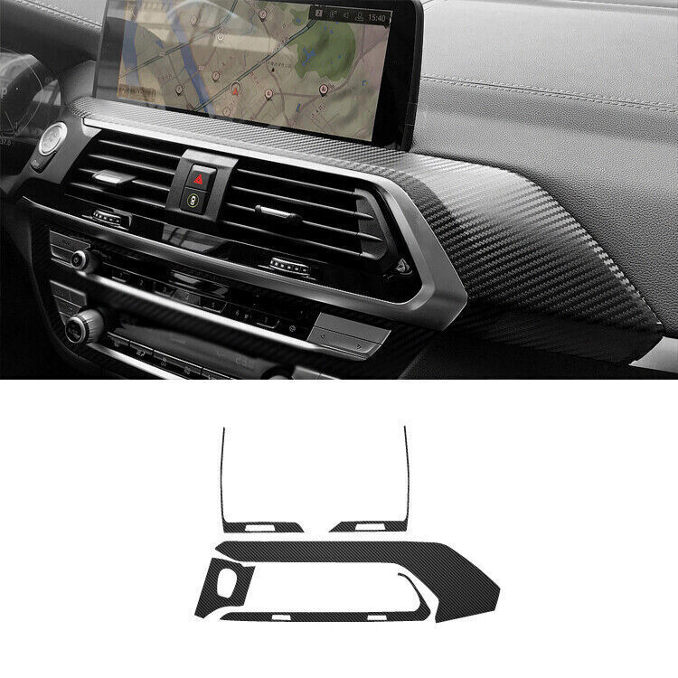 For BMW X3 G01 18-21 Carbon Fiber Central Console Air Outlet Vent Trim Sticker