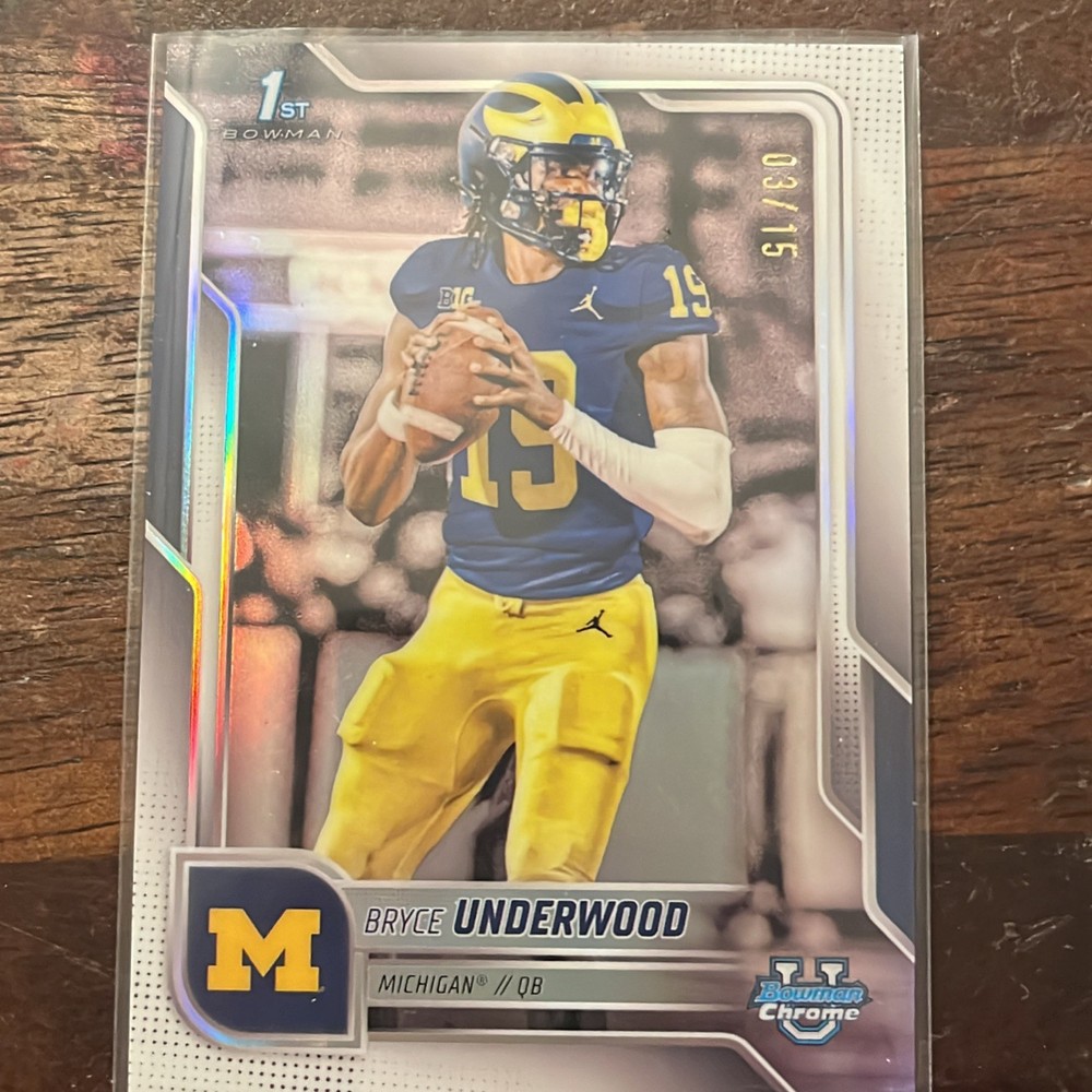 2025 Bowman Chrome University 1st Bryce Underwood White Refractor 10/15 #196