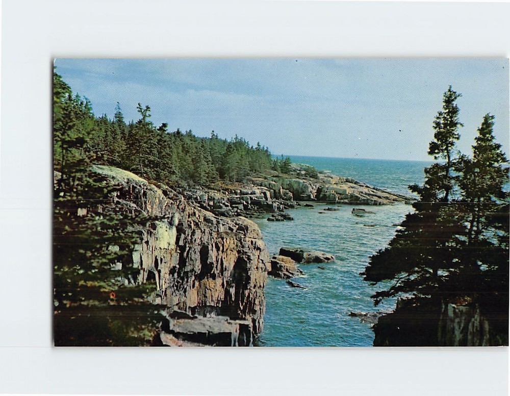 Postcard Schoodic Point Acadia National Park Maine USA North America-image
