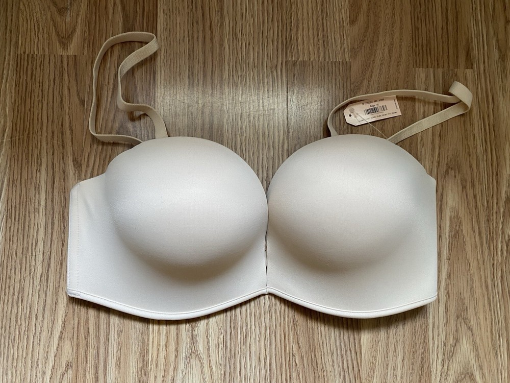 DOBREVA Push Up Strapless Bra,  Add 2 Cups! 36C Beige Underwire bridal