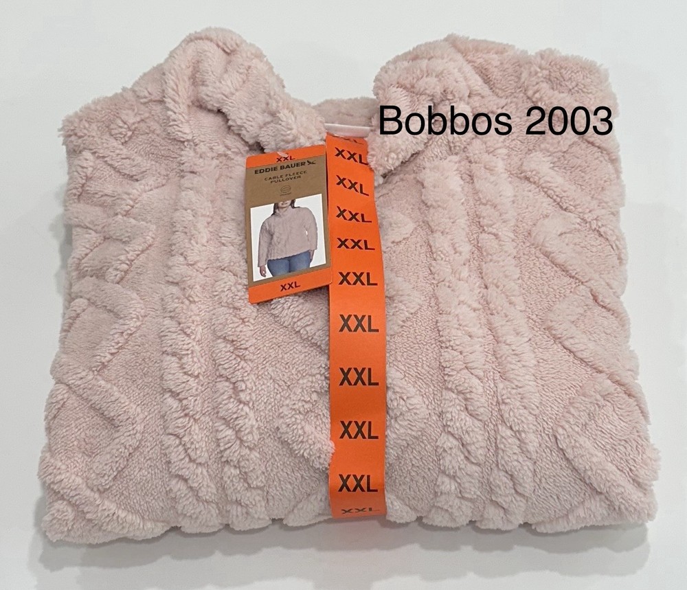 Eddie Bauer Women's Ultrasoft Cable Fleece Pullover, Pink, Size XXL