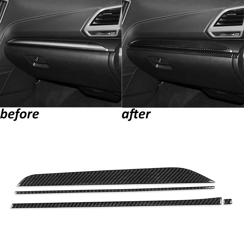 4Pcs Real Carbon Fiber Co-pilot Dashboard Panel Trim For Subaru Forester 2019-24