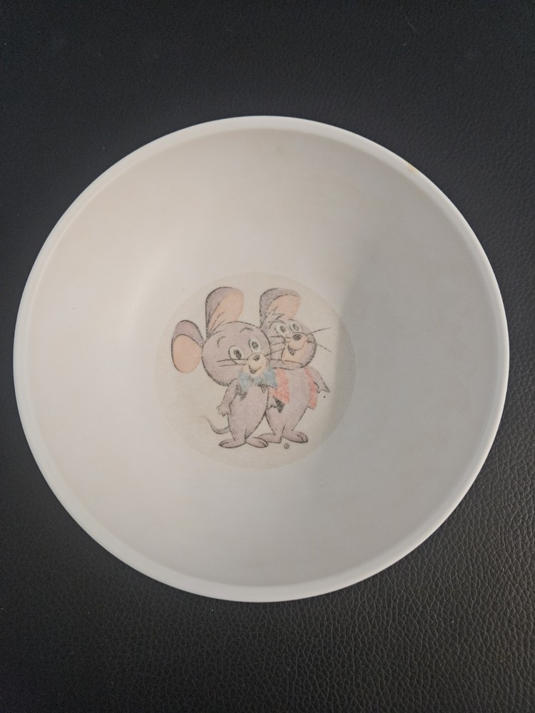 Vintage Pixie & Dixie Cartoon Mice Melmac Plastic Cereal Bowl EC