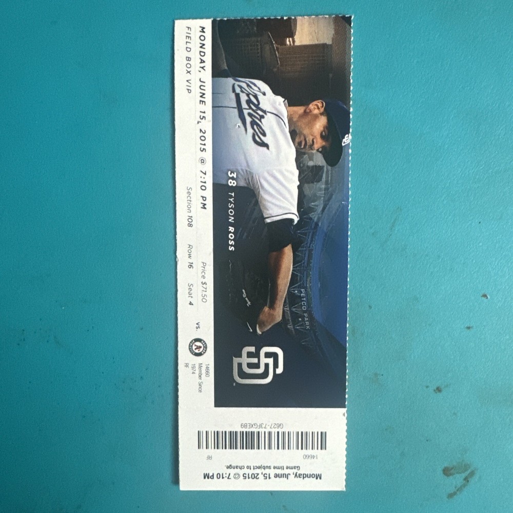 2015 San Diego Padres vs Oakland A's ticket DAVE ROBERTS Manager Debut DODGERS