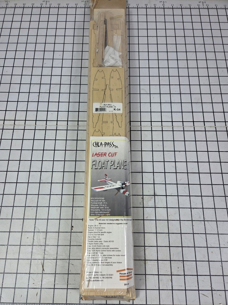 House Of Balsa Kit #K-54 -Chea-Pass Float Plane R/C 45 1/2