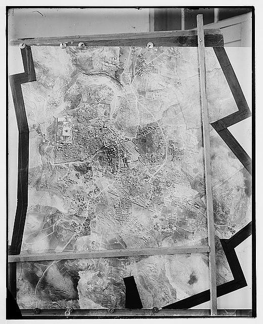 Copy of relief map Jerusalem,environs,Israel,Middle East,American Colony Photo