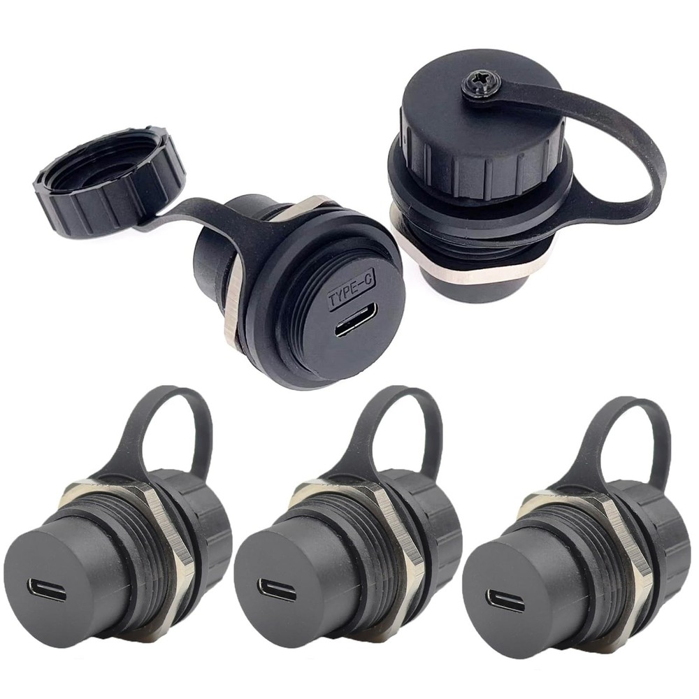 5PCS USB 3.1 Type C Panel Mounting Waterproof Connector, IP67 24 Pins Female ...