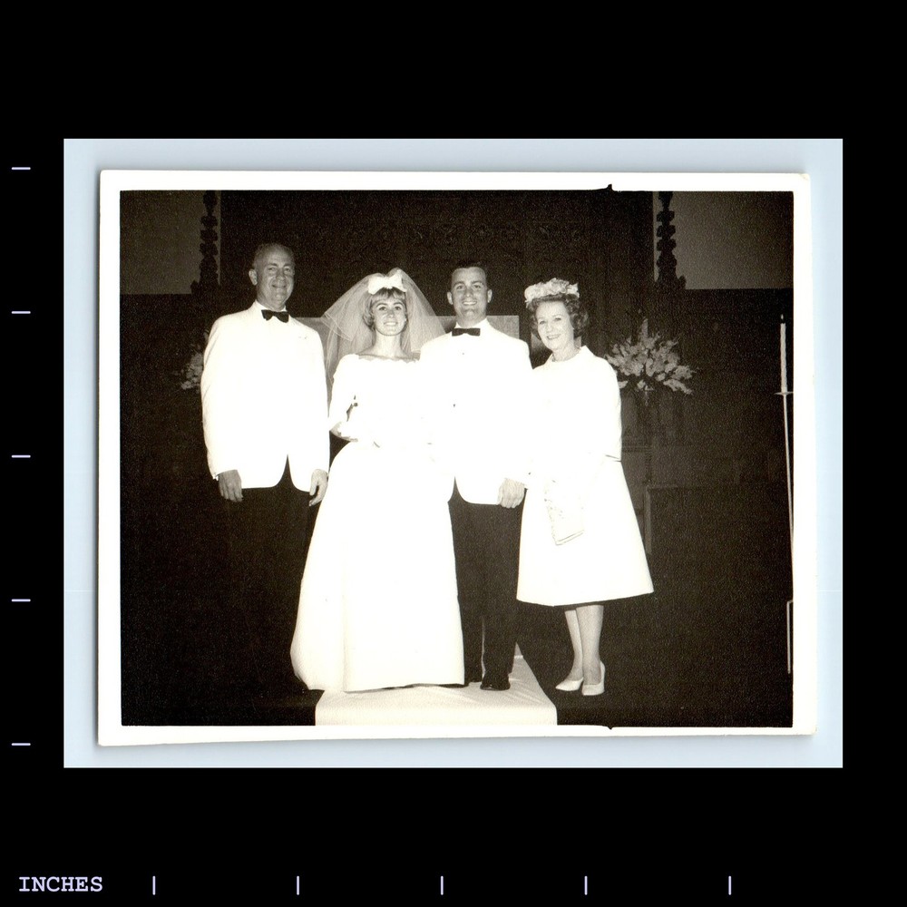 Old Vintage Photo MEN WOMEN BRIDE GROOM WEDDING CEREMONY