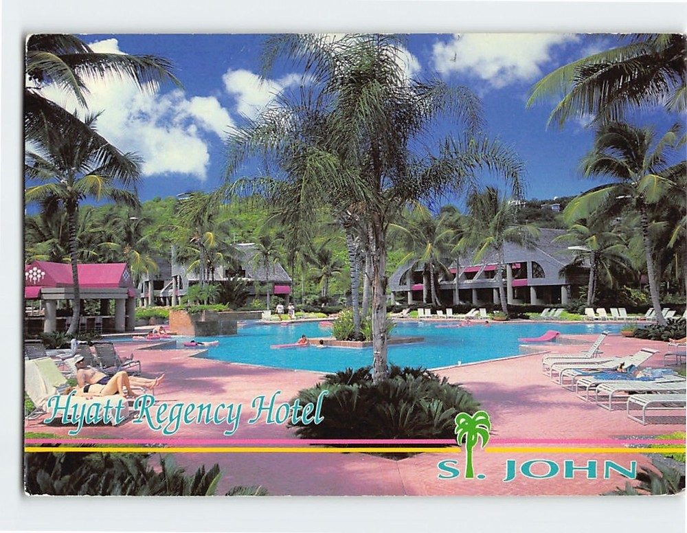 Postcard Pool View Hyatt Regency Hotel St. John US Virgin Islands