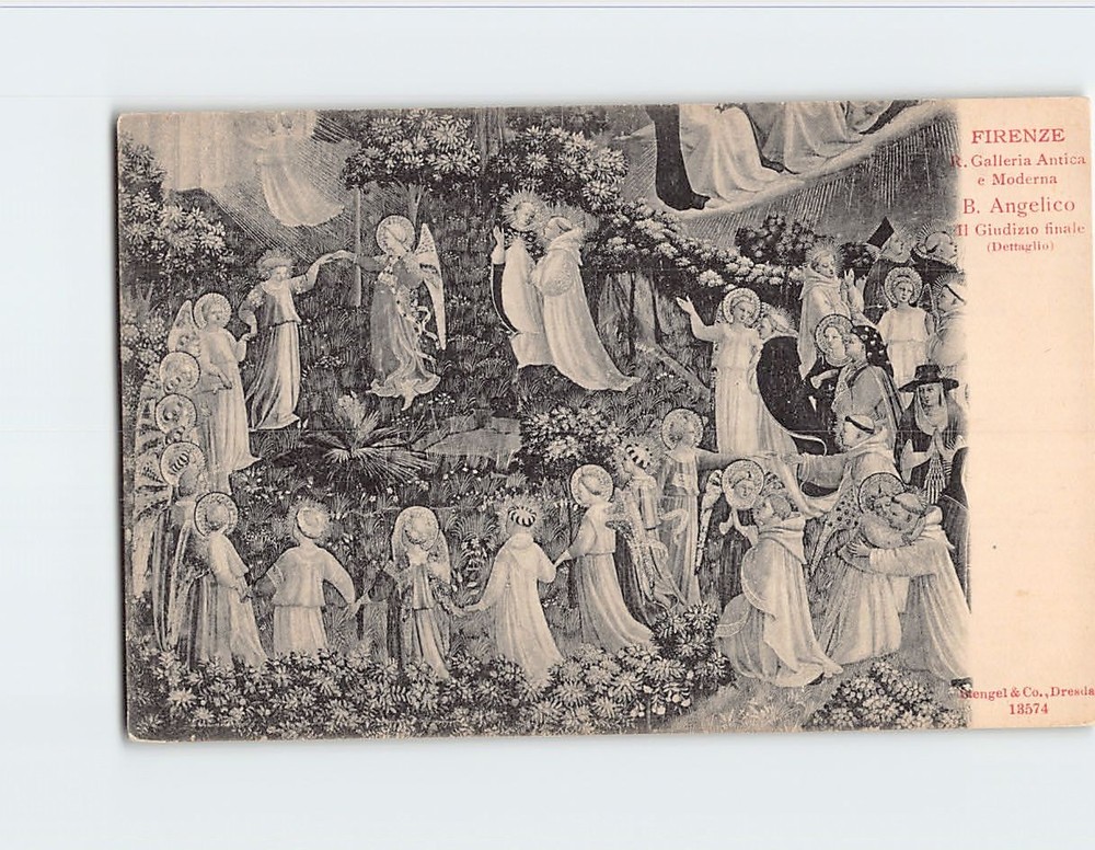 Postcard The Last Judgment Painting by Fra Angelico