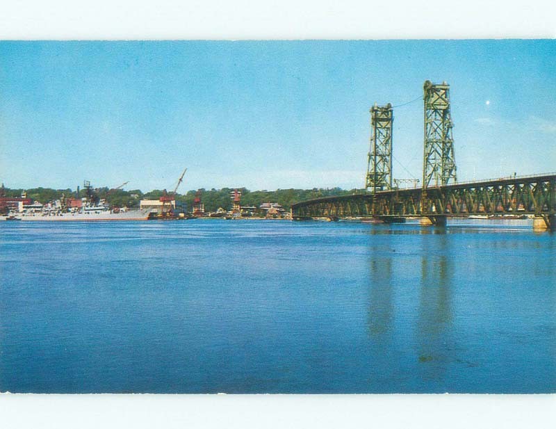Unused Pre-1980 BRIDGE SCENE Bath Maine ME d3395