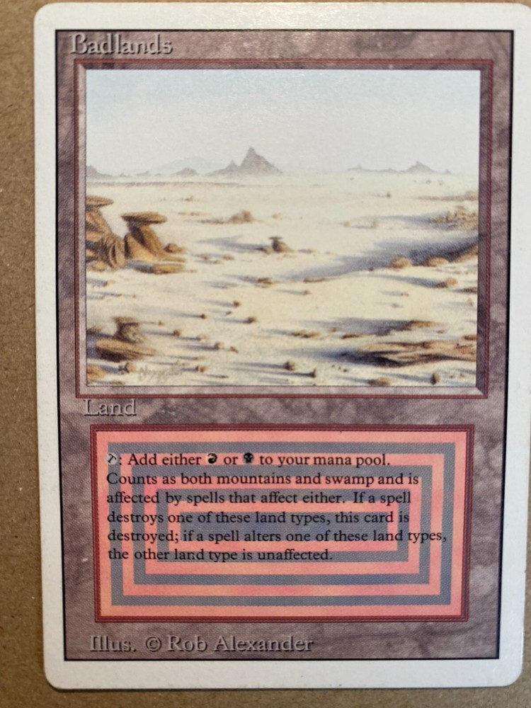 MTG 1x Badlands Revised OLD SCHOOL Dual Land Legacy Magic the Gathering x1 MP