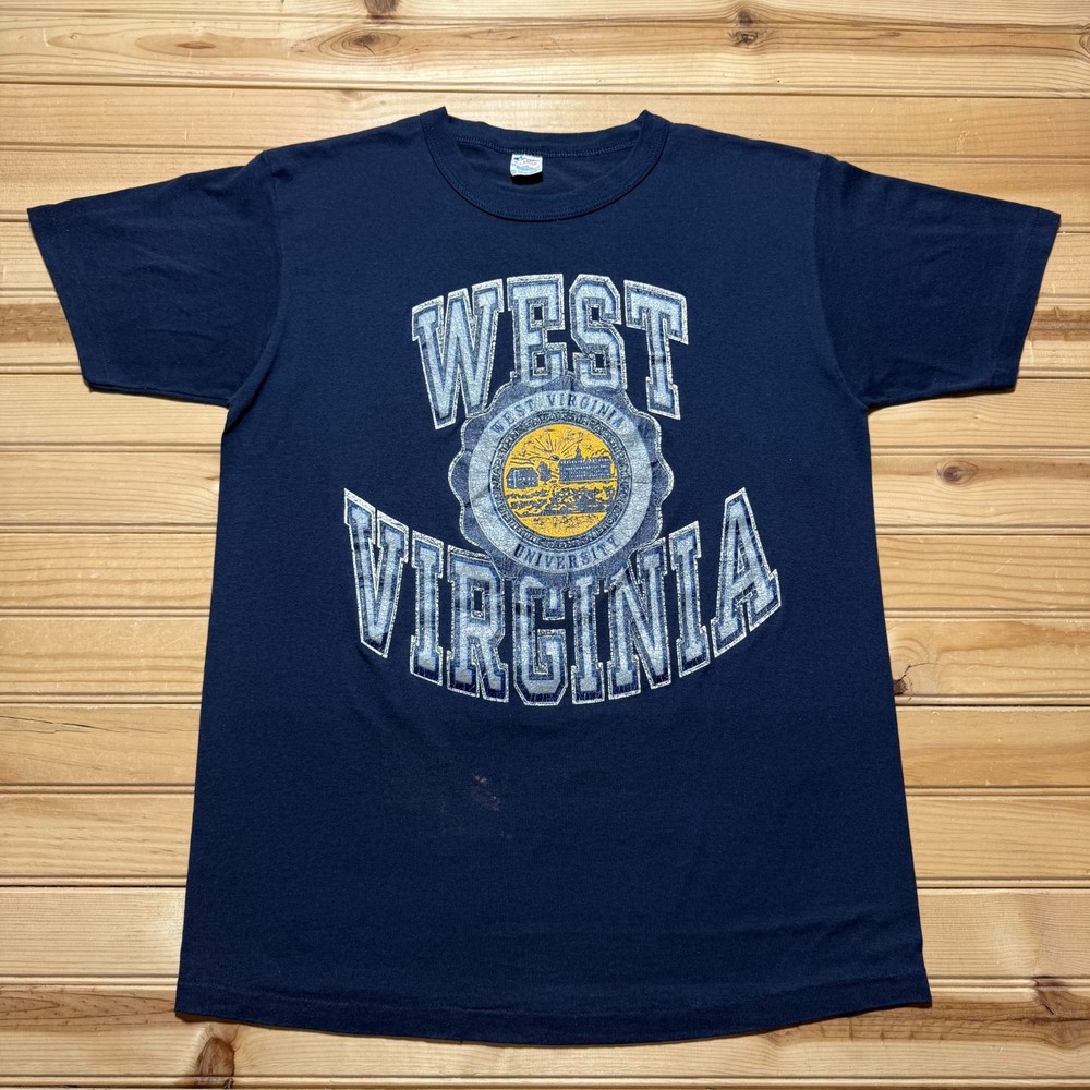 Vintage 80s Champion West Virginia University WVU Single Stitch T-Shirt USA XL
