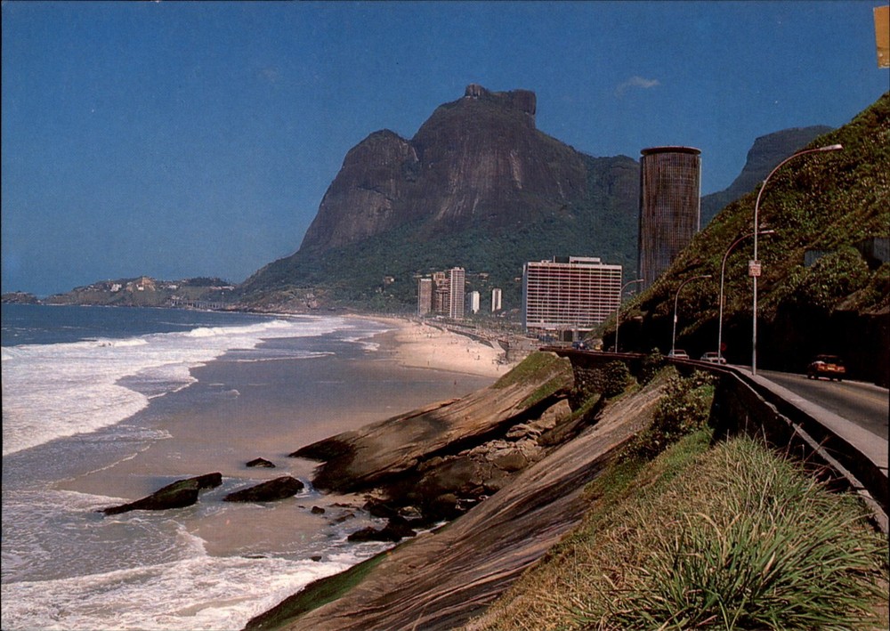 Rio de Janeiro Sao Conrado and Pedra da Gavea vintage postcard x224