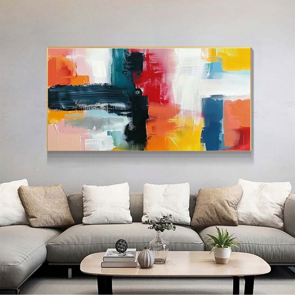 Original Graffiti Abstract Hand painted Oil Painting On Canvas Home Decor #019-image