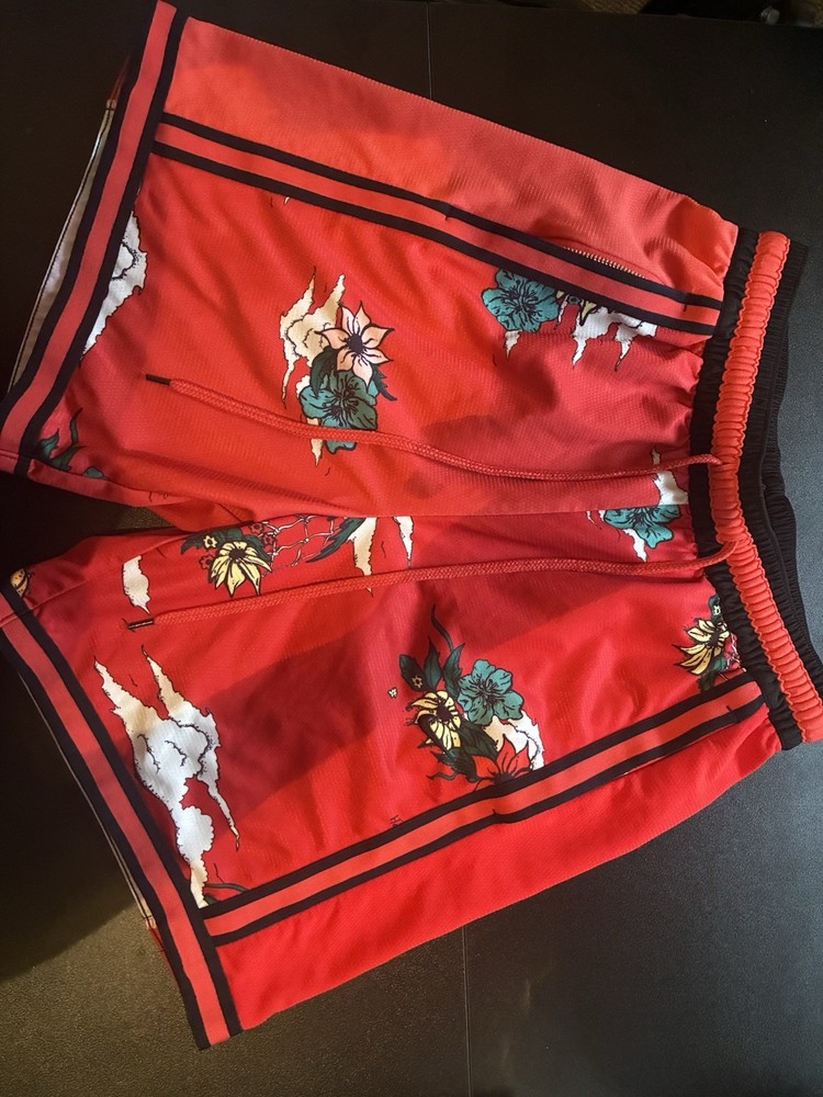 Men's Nike Sportswear DNA Floral Shorts Red Black Basketball DM8780-631 Size S