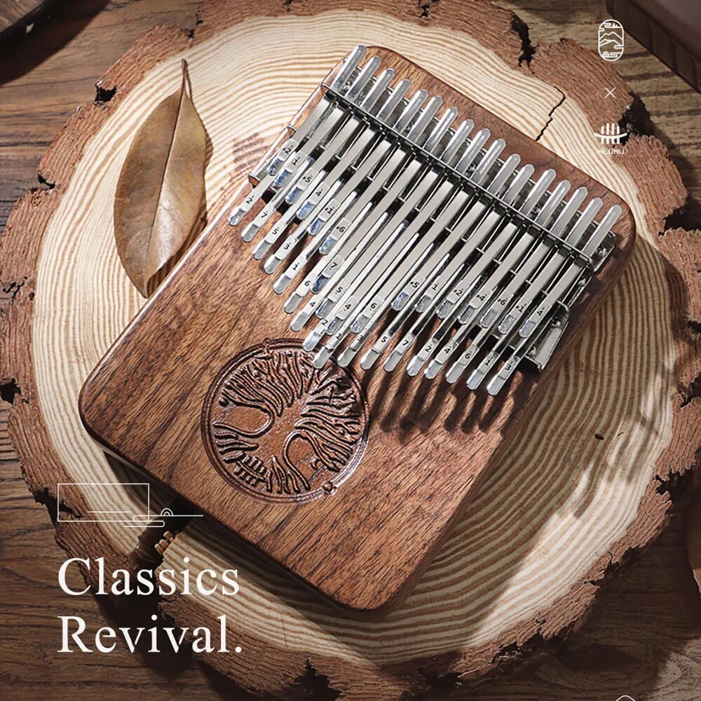 100% New Black Walnut Curl Numeric Keyboard Thumb Piano 21 34 Key Kalimba