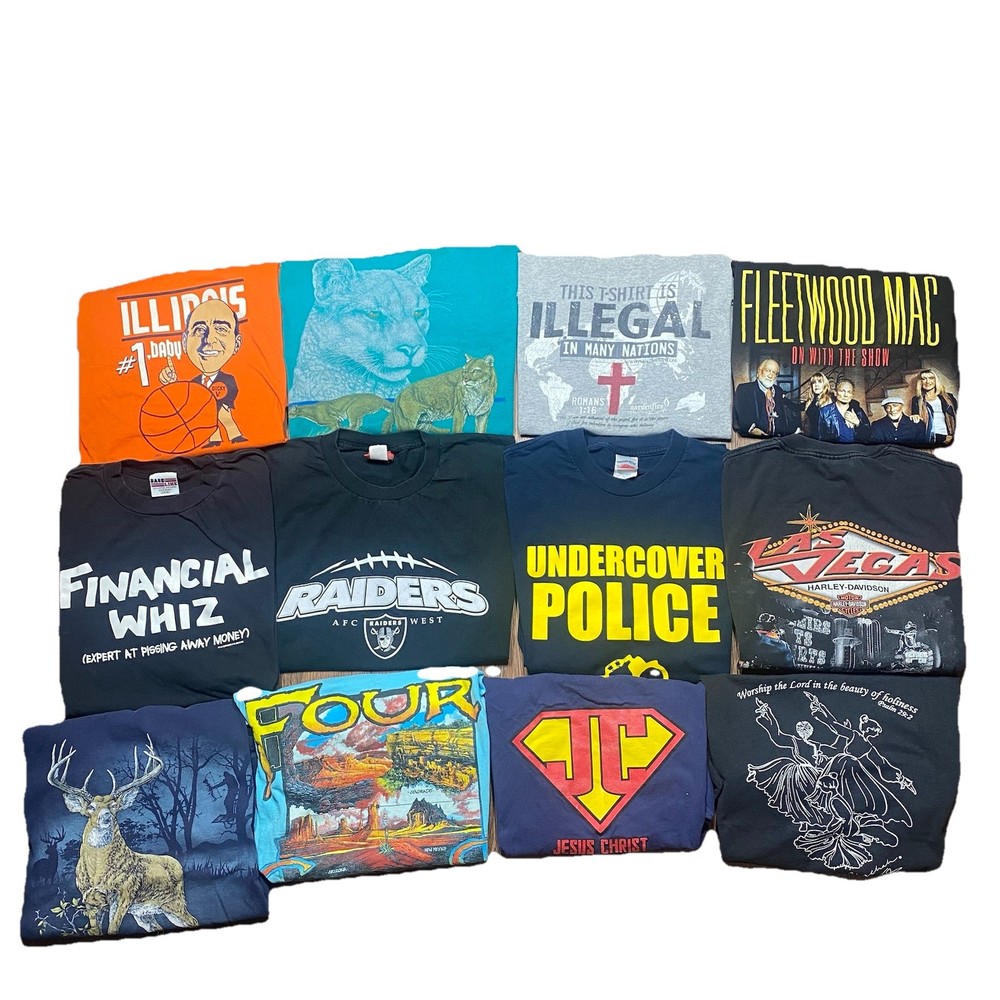 Lot Of 12 Vintage + Modern T Shirt Size M/L/XL Used