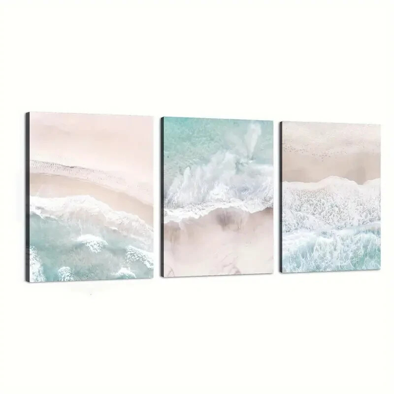 3pcs  Ocean & Beach Wave Wall Art  Canvas Unframed/Framed