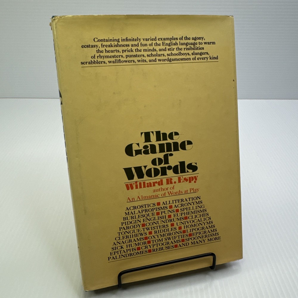 The Game of Words Willard R. Espy 1972 HC English Language Word Games