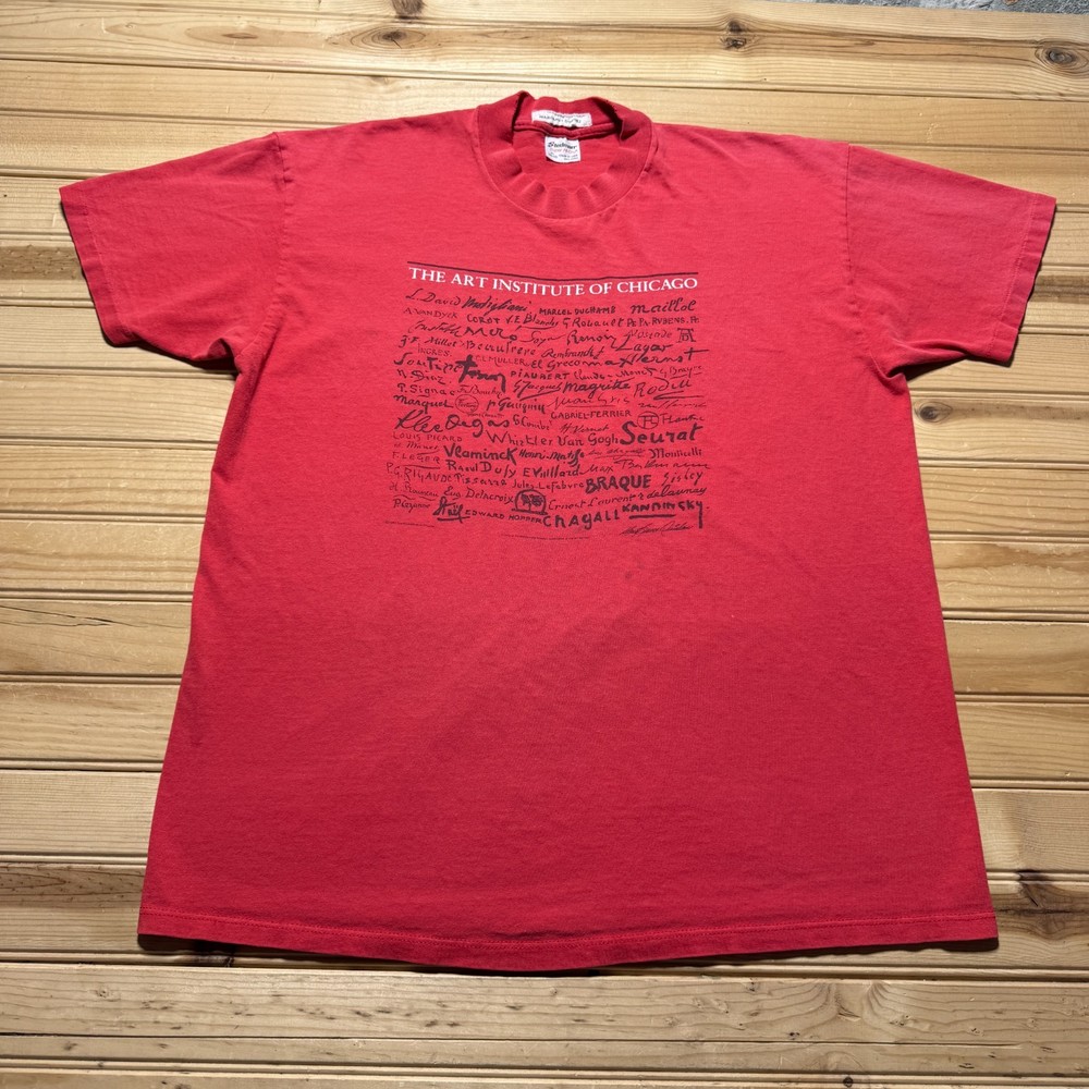 Vintage 1984 The Art Institute of Chicago Artists Signatures T-Shirt USA - XL