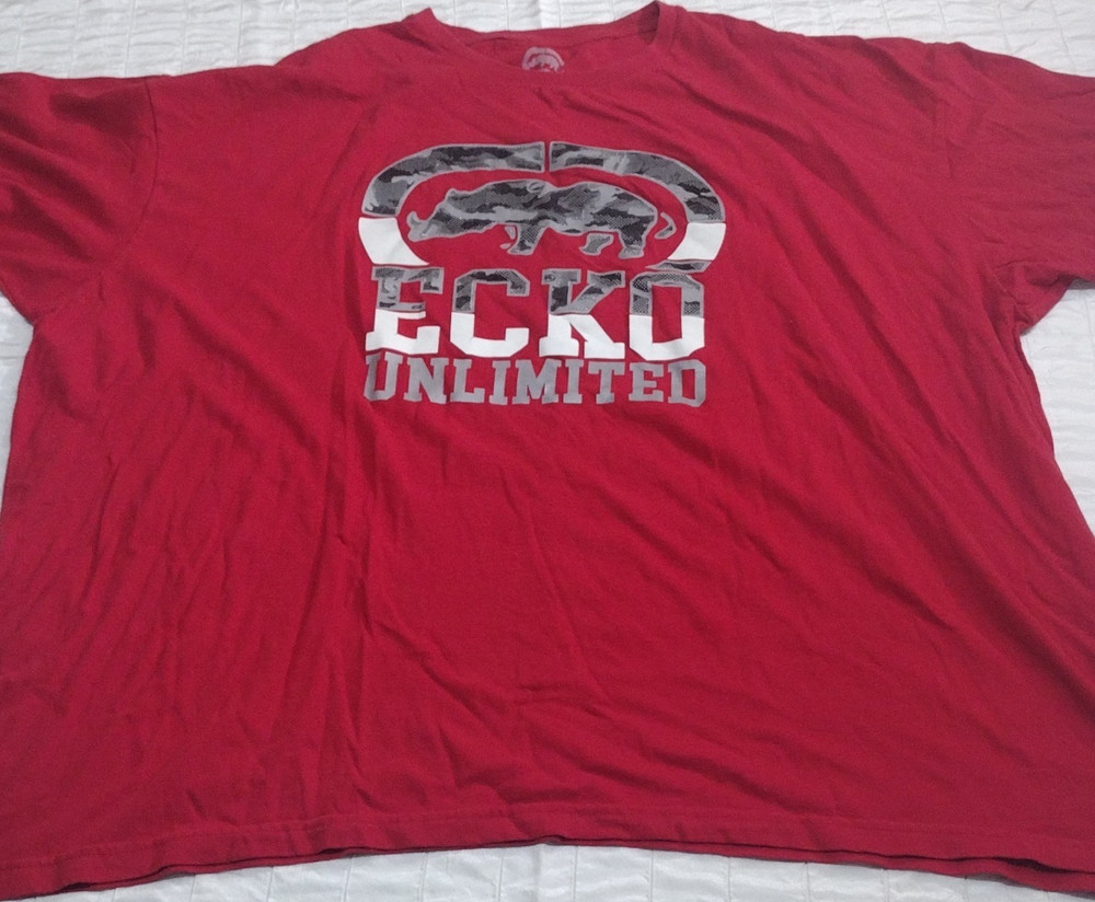Ecko Unltd. Men's Graphic Logo Red Crew Neck Cotton Knit T-Shirt 5XL B&T